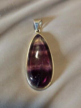Sterling Silver Amethyst Teardrop Gemstone Pendant